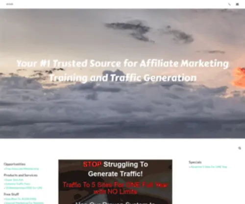 Trafficcenter101.com(Your Trusted Source for Affiliate Marketing Training and Traffic Generation) Screenshot