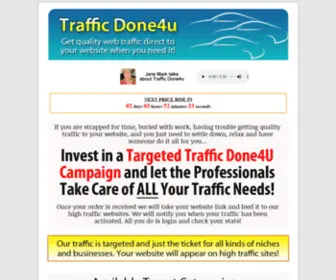 TraffiCDone4U.com(Targeted Traffic Done4U) Screenshot