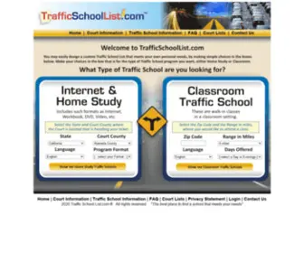 Trafficschoollist.com(TrafficSchoolList) Screenshot