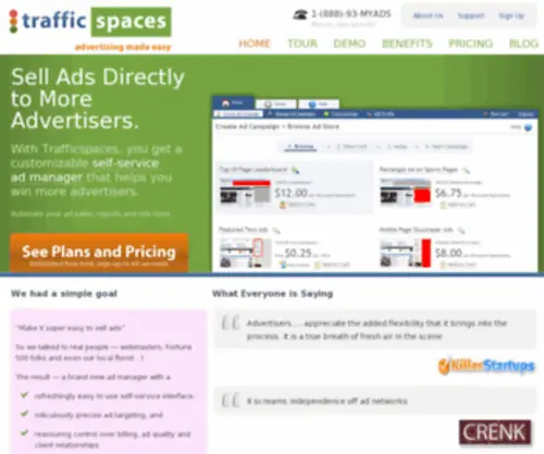 Trafficspaces.com(Trafficspaces Self) Screenshot