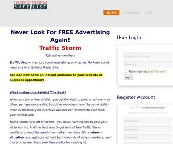 Trafficstormsafelist.com(Traffic Storm) Screenshot