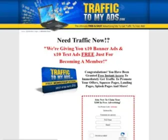 Traffictomyads.com(Free Traffic Exchange) Screenshot
