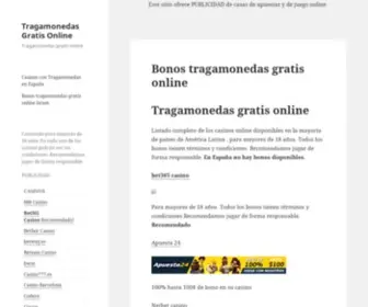 Tragamonedasgratisonline.com(Tragamonedas gratis online) Screenshot