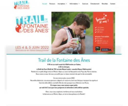 Trail-Fontaine-Des-Anes.fr(Inscrivez-vous en ligne au trail Fontaine des Ânes. Edition spéciale 10 ans les 4 et 5 juin 2022) Screenshot