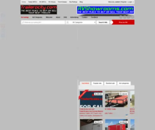 Trailerocity.com(The Place To Buy & Sell New & Used Trailers Fast) Screenshot