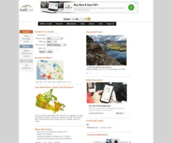 Trailpeak.com(Outdoor trails and adventure in North America) Screenshot