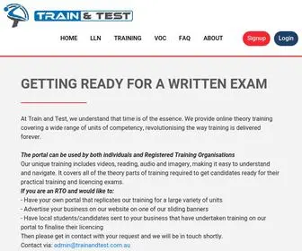 Trainandtest.com.au(Online training and testing) Screenshot