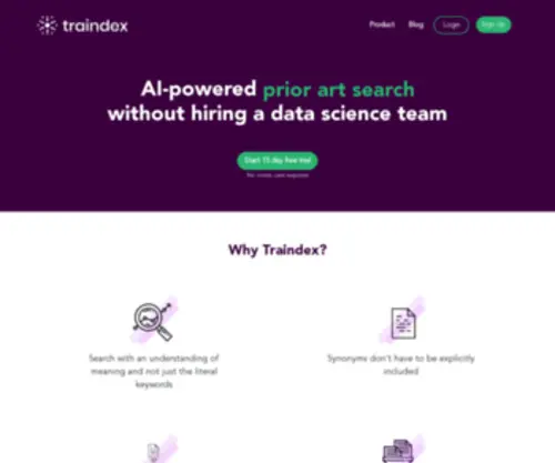 Traindex.io(AI-powered search) Screenshot