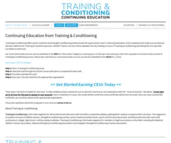 Training-Conditioningceu.com(Continuing Education from Training &amp; Conditioning) Screenshot