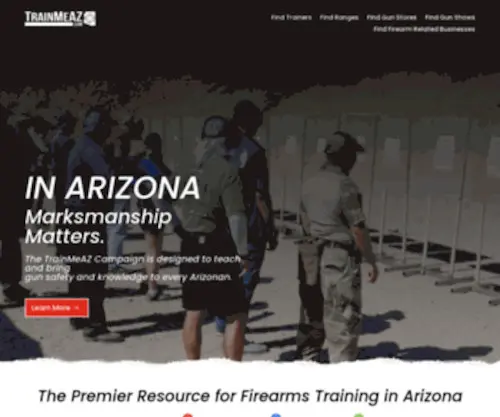 Trainmeaz.com(The Source for firearm trainers and shooting ranges in Arizona) Screenshot