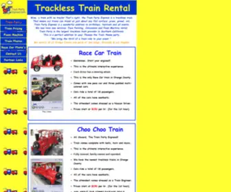 Trainpartyexpress.com(Trackless train rental) Screenshot