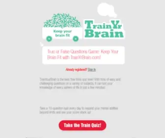 Trainyrbrain.com(Your dose of trivia fun) Screenshot