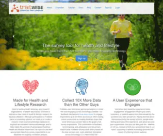 Traitwise.com(The online survey tool for health and lifestyle research) Screenshot