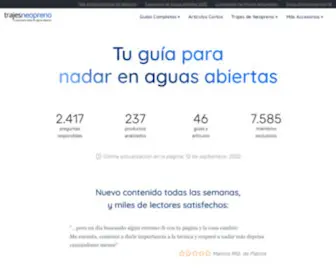 Trajesneopreno.es(Revisiones de Trajes de Neopreno para triatlón y natación en aguas abiertas) Screenshot