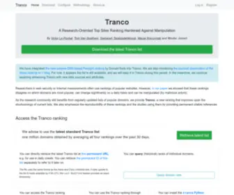 Tranco-List.eu(A research) Screenshot