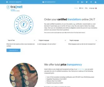 Tranet.eu(Beglaubigte Übersetzungen Online) Screenshot