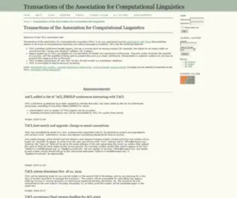 Transacl.org(TACL (Transactions of the Association for Computational Linguistics)) Screenshot
