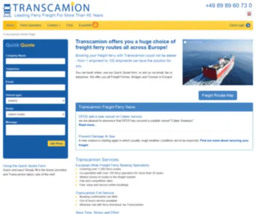 Transcamion.com(Compare and book freight ferries with Transcamion) Screenshot