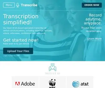 Transcribe.com(Transcription Services for Audio and Video) Screenshot