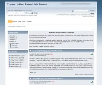 Transcriptionessentials.com(Transcription Essentials Forum) Screenshot