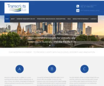 Transcriptsplus.com.au(Home) Screenshot