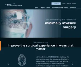 Transenterix.com(Advancing laparoscopic surgery through innovation) Screenshot