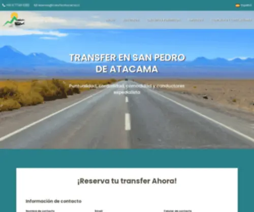 Transferatacama.cl(Transfers San Pedro de Atacama Chile) Screenshot