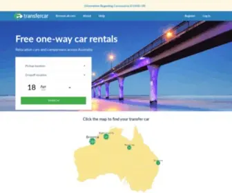 Transfercar.com.au(Campervan Relocations and Relocation Cars Australia) Screenshot