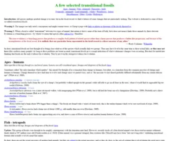 Transitionalfossils.com((A few) transitional fossils) Screenshot