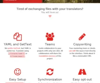 Translation.io(Localize Ruby on Rails applications using either t(".keys") with YAML or) Screenshot