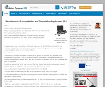 Translationequipmenthq.com(Simultaneous Interpretation and Translation Equipment 101) Screenshot