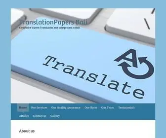 Translationpapersbali.com(About us) Screenshot