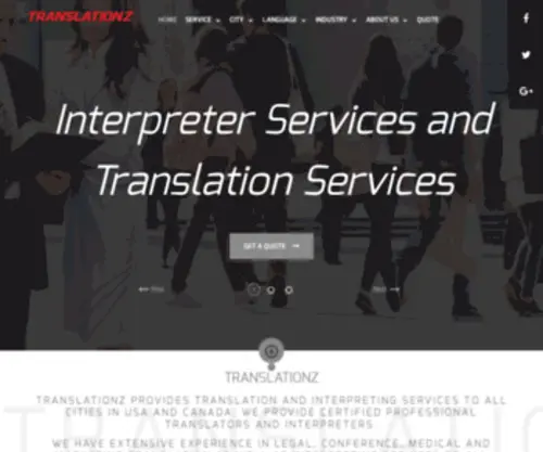 Translationz.com(Translationz agency Interpreter &amp; Translator Services Company) Screenshot