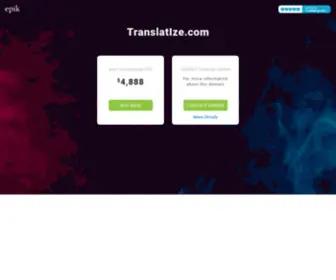 Translatize.com(Domain name) Screenshot