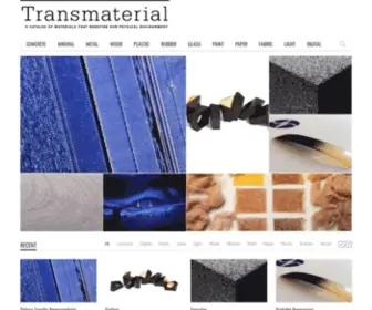 Transmaterial.net(A Catalog of Materials That Redefine our Physical Environment) Screenshot