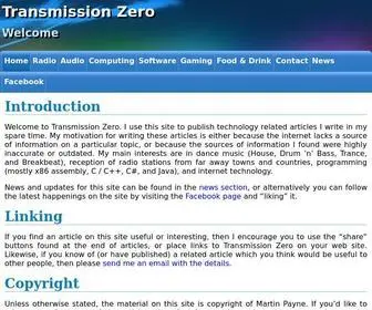 Transmissionzero.co.uk(Transmission Zero) Screenshot