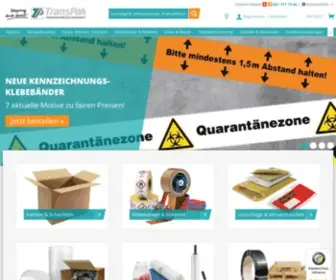 Transpak.ch(Verpackungsmaterial & Versandkartons in der Schweiz kaufen) Screenshot