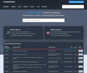 Transparex.sk(Najväčšia databáza ekonomických a obchodných informácií) Screenshot