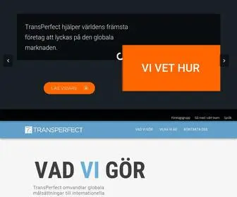 Transperfect.se(Språktjänster och tekniska lösningar för globala företag) Screenshot