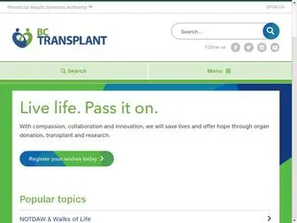 Transplant.bc.ca(BC Transplant) Screenshot