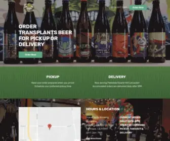 Transplantsbrewing.com(Transplants Brewing Company) Screenshot