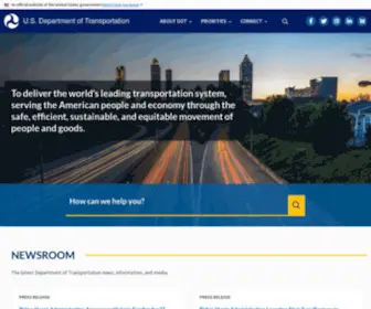 Transportation.gov(Department of Transportation) Screenshot
