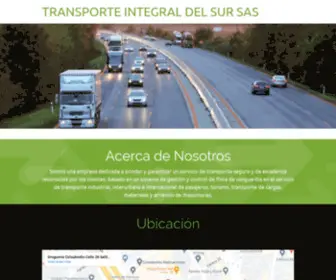 Transporteintegraldelsur.com(TRANSPORTE INTEGRAL DEL SUR SAS) Screenshot