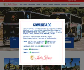 Transportesjuliocesar.pe(TRANSPORTES JULIO CESAR S.R.L) Screenshot