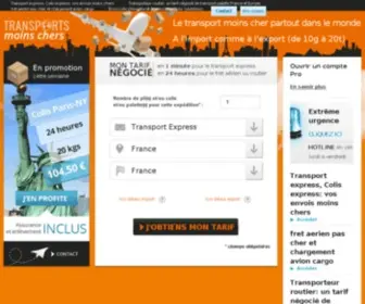 Transportsmoinschers.com(Envoi Colis Express International) Screenshot