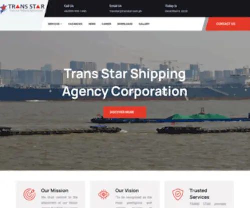Transtar.com.ph(Official Website of Trans Star Shipping Agency) Screenshot