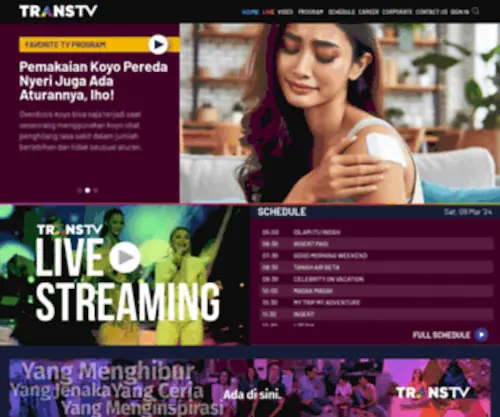 Transtv.co.id(Trans TV) Screenshot