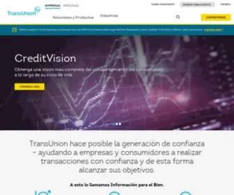 Transunioncentralamerica.com(TransUnion Empresas Productos y Soluciones) Screenshot