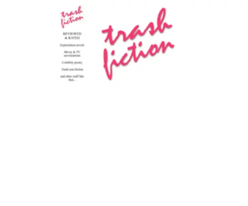 Trashfiction.co.uk(Trash Fiction) Screenshot