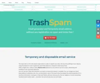 Trashspam.com(TEMP MAIL) Screenshot